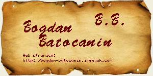 Bogdan Batoćanin vizit kartica